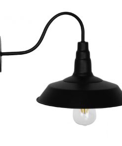GloboStar® SORD 01065 Vintage Industrial Φωτιστικό Τοίχου Απλίκα Μονόφωτο Μαύρο Μεταλλικό Καμπάνα Φ26 x Μ37 x Π26 x Υ32cm 11 01065 3