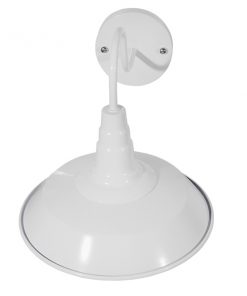 GloboStar® SORD 01066 Vintage Industrial Φωτιστικό Τοίχου Απλίκα Μονόφωτο Λευκό Μεταλλικό Καμπάνα Φ26 x Μ37 x Π26 x Υ32cm 12 01066 5