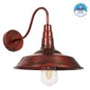 GloboStar® SORD 01067 Vintage Industrial Φωτιστικό Τοίχου Απλίκα Μονόφωτο Καφέ Σκουριά Μεταλλικό Καμπάνα Φ26 x Μ37 x Π26 x Υ32cm