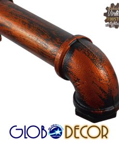 GloboStar® CANAL 01070 Vintage Industrial Κρεμαστό Φωτιστικό Οροφής Πολύφωτο Καφέ Σκουριά Μεταλλικό Ράγα Μ88 x Π4.5 x Y7cm 15 01070 007