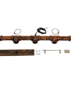 GloboStar® CANAL 01070 Vintage Industrial Κρεμαστό Φωτιστικό Οροφής Πολύφωτο Καφέ Σκουριά Μεταλλικό Ράγα Μ88 x Π4.5 x Y7cm 17 01070d 004