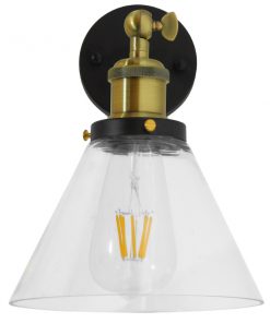 Alternative view of Globostar® CATHERINE 01074 Vintage Φωτιστικό Τοίχου Απλίκα Μονόφωτο Χρυσό Μεταλλικό με Γυάλινη Καμπάνα Φ18 x Μ26 x Π14.5 x Υ25cm