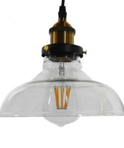 GloboStar® BINGLEY 01075 Vintage Κρεμαστό Φωτιστικό Οροφής Μονόφωτο Γυάλινο Καμπάνα Φ20 x Y15cm 12 01075 3