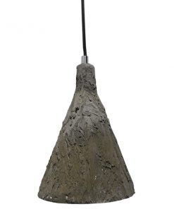 GloboStar® VOLCANO 01080 Μοντέρνο Κρεμαστό Φωτιστικό Οροφής Μονόφωτο Καφέ Τσιμέντο Φ18 x Y25cm 12 01080 004