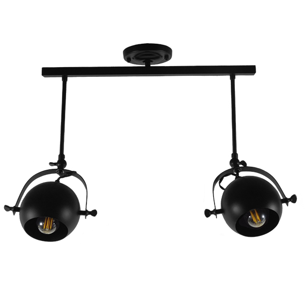 GloboStar® CANNES 01081 Μοντέρνο Φωτιστικό Οροφής Δίφωτο Μαύρο Μεταλλικό Ράγα Μ61 x Π12 x Υ48cm 6 GloboStar® CANNES 01081 Μοντέρνο Φωτιστικό Οροφής Δίφωτο Μαύρο Μεταλλικό Ράγα Μ61 x Π12 x Υ48cm - Image 4