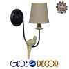 GloboStar® DOVE 01084 Vintage Φωτιστικό Τοίχου Απλίκα Μονόφωτο Μαύρο Μεταλλικό με Υφασμάτινο Μπεζ Καπέλο Φ16 x Μ35 x Π16 x Υ45cm 1 GloboStar® DOVE 01084 Vintage Φωτιστικό Τοίχου Απλίκα Μονόφωτο Μαύρο Μεταλλικό με Υφασμάτινο Μπεζ Καπέλο Φ16 x Μ35 x Π16 x Υ45cm