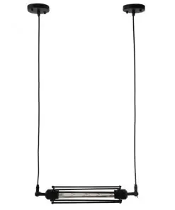 Alternative view of GloboStar® TUBE 01085 Vintage Industrial Κρεμαστό Φωτιστικό Οροφής Μαύρο Μεταλλικό Μ43 x Π11 x Υ11cm