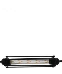 GloboStar® TUBE 01085 Vintage Industrial Κρεμαστό Φωτιστικό Οροφής Μαύρο Μεταλλικό Μ43 x Π11 x Υ11cm 16 01085 006