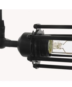 GloboStar® TUBE 01085 Vintage Industrial Κρεμαστό Φωτιστικό Οροφής Μαύρο Μεταλλικό Μ43 x Π11 x Υ11cm 21 01085 007