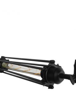 GloboStar® TUBE 01085 Vintage Industrial Κρεμαστό Φωτιστικό Οροφής Μαύρο Μεταλλικό Μ43 x Π11 x Υ11cm 19 01085 008