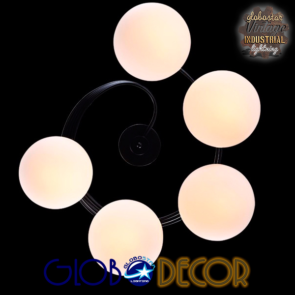 GloboStar® SELINA 01090 Μοντέρνο Φωτιστικό Οροφής Πολύφωτο Μαύρο Μεταλλικό με Λευκό Γυαλί Φ63 x Y47cm 10 GloboStar® SELINA 01090 Μοντέρνο Φωτιστικό Οροφής Πολύφωτο Μαύρο Μεταλλικό με Λευκό Γυαλί Φ63 x Y47cm - Image 8