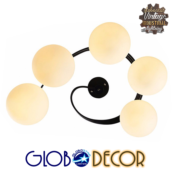 GloboStar® SELINA 01090 Μοντέρνο Φωτιστικό Οροφής Πολύφωτο Μαύρο Μεταλλικό με Λευκό Γυαλί Φ63 x Y47cm 9 GloboStar® SELINA 01090 Μοντέρνο Φωτιστικό Οροφής Πολύφωτο Μαύρο Μεταλλικό με Λευκό Γυαλί Φ63 x Y47cm - Image 7