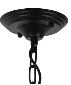 GloboStar® LIMI 01091 Vintage Industrial Κρεμαστό Φωτιστικό Οροφής Τρίφωτο Μαύρο Μεταλλικό Πολυέλαιος με Καπέλο Φ56 x Y54cm 26 01091 12 12