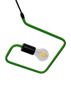 GloboStar® KIDDY RHOMBUS 01096 Μοντέρνο Κρεμαστό Φωτιστικό Οροφής Μονόφωτο Πράσινο Μεταλλικό Φ31 x Y100cm 11 01096 4