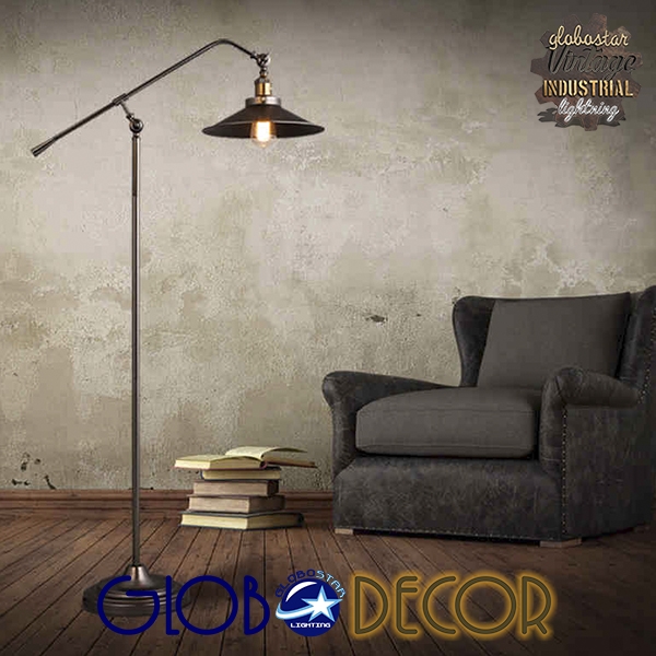 GloboStar® WYNGE 01101 Vintage Industrial Φωτιστικό Δαπέδου Μονόφωτο Μαύρο Μεταλλικό με Χρυσό Ντουί Φ26 x Υ174cm 11 GloboStar® WYNGE 01101 Vintage Industrial Φωτιστικό Δαπέδου Μονόφωτο Μαύρο Μεταλλικό με Χρυσό Ντουί Φ26 x Υ174cm - Image 9