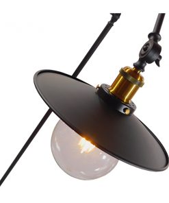 GloboStar® WYNGE 01101 Vintage Industrial Φωτιστικό Δαπέδου Μονόφωτο Μαύρο Μεταλλικό με Χρυσό Ντουί Φ26 x Υ174cm 15 01101 5