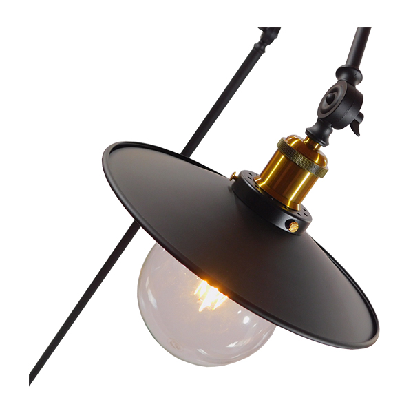 GloboStar® WYNGE 01101 Vintage Industrial Φωτιστικό Δαπέδου Μονόφωτο Μαύρο Μεταλλικό με Χρυσό Ντουί Φ26 x Υ174cm 7 GloboStar® WYNGE 01101 Vintage Industrial Φωτιστικό Δαπέδου Μονόφωτο Μαύρο Μεταλλικό με Χρυσό Ντουί Φ26 x Υ174cm - Image 5