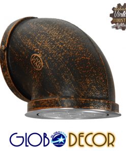 GloboStar® ANTHY 01104 Vintage Industrial Φωτιστικό Τοίχου Απλίκα Μονόφωτο LED Μαύρο Σκουριά Μεταλλικό Φ13 x Μ13 x Π14 x Υ15.5cm