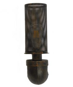 GloboStar® RAZA 01105 Vintage Industrial Φωτιστικό Τοίχου Απλίκα Μονόφωτο Καφέ Σκουριά Μεταλλικό Πλέγμα Φ10 x Μ13 x Π10 x Υ39cm 12 01105 4