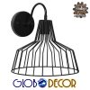 GloboStar® TRIUMPH 01117 Vintage Industrial Φωτιστικό Τοίχου Απλίκα Μονόφωτο Μαύρο Μεταλλικό Πλέγμα Καμπάνα Φ30 x Μ35 x Π30 x Υ32cm