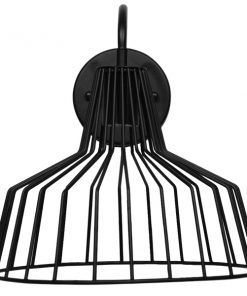 Alternative view of GloboStar® TRIUMPH 01117 Vintage Industrial Φωτιστικό Τοίχου Απλίκα Μονόφωτο Μαύρο Μεταλλικό Πλέγμα Καμπάνα Φ30 x Μ35 x Π30 x Υ32cm