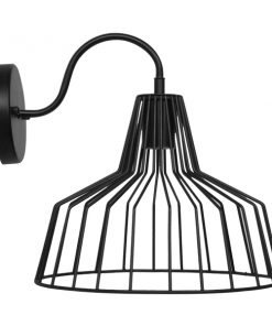GloboStar® TRIUMPH 01117 Vintage Industrial Φωτιστικό Τοίχου Απλίκα Μονόφωτο Μαύρο Μεταλλικό Πλέγμα Καμπάνα Φ30 x Μ35 x Π30 x Υ32cm 13 01117 6 6