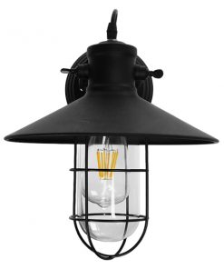 GloboStar® CELL 01118 Vintage Industrial Φωτιστικό Τοίχου Απλίκα Μονόφωτο Μαύρο Μεταλλικό Πλέγμα με Καμπάνα Φ27 x Μ33 x Π27 x Υ33cm 16 01118 5