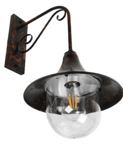 Alternative view of GloboStar® ANNIEL 01124 Vintage Φωτιστικό Τοίχου Απλίκα Μονόφωτο Καφέ Σκουριά Μεταλλικό Καμπάνα Φ28 x Μ40.5 x Π28 x Υ56.5cm