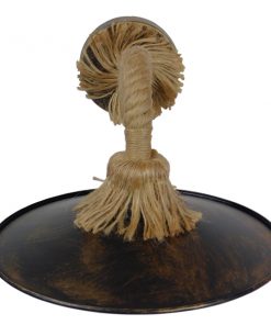 GloboStar® BRASSO 01132 Vintage Φωτιστικό Τοίχου Απλίκα Μονόφωτο Καφέ Σκουριά Μεταλλικό Καμπάνα με Μπεζ Σχοινί Φ27 x Μ44 x Π27 x Υ27cm 16 01132 005