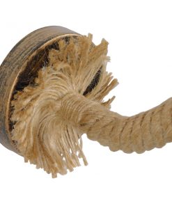 GloboStar® BRASSO 01132 Vintage Φωτιστικό Τοίχου Απλίκα Μονόφωτο Καφέ Σκουριά Μεταλλικό Καμπάνα με Μπεζ Σχοινί Φ27 x Μ44 x Π27 x Υ27cm 18 01132 007