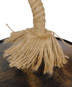 GloboStar® BRASSO 01132 Vintage Φωτιστικό Τοίχου Απλίκα Μονόφωτο Καφέ Σκουριά Μεταλλικό Καμπάνα με Μπεζ Σχοινί Φ27 x Μ44 x Π27 x Υ27cm 19 01132 008