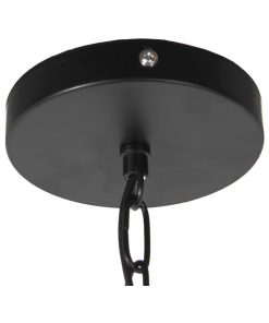 GloboStar® VITRUVIAN 01141 Vintage Κρεμαστό Φωτιστικό Οροφής Πολύφωτο Μαύρο Μεταλλικό Πολυέλαιος με Μπεζ Σχοινί Φ53 x Y52cm 19 01141 9