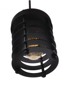 GloboStar® ROVENA 01145 Vintage Industrial Κρεμαστό Φωτιστικό Οροφής Μονόφωτο Μαύρο Μεταλλικό Πλέγμα Φ10 x Y25cm 16 01145 6