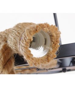 GloboStar® CHARIOT 01148 Vintage Κρεμαστό Φωτιστικό Οροφής Πολύφωτο Μαύρο με Μπεζ Σχοινί Φ55 x Y125cm 17 01148 7