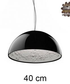 Alternative view of GloboStar® SERENIA BLACK 01151 Μοντέρνο Κρεμαστό Φωτιστικό Οροφής Μονόφωτο Μαύρο Γύψινο Καμπάνα Φ40 x Y19cm