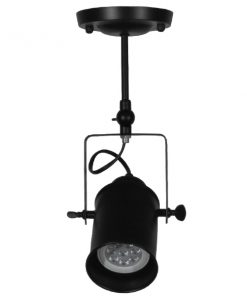 Alternative view of GloboStar® HOLLYWOOD 01153 Vintage Φωτιστικό Οροφής Μονόφωτο Μαύρο Μεταλλικό Ράγα Φ10 x Y35.5CM