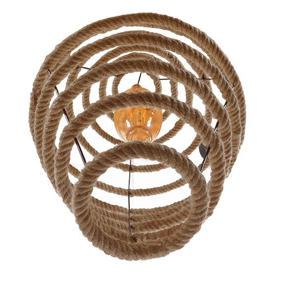 GloboStar® MELISSA 01158 Vintage Κρεμαστό Φωτιστικό Οροφής Μονόφωτο Μαύρο Μεταλλικό με Μπεζ Σχοινί Φ47 x Y70.5cm 9 GloboStar® MELISSA 01158 Vintage Κρεμαστό Φωτιστικό Οροφής Μονόφωτο Μαύρο Μεταλλικό με Μπεζ Σχοινί Φ47 x Y70.5cm - Image 7