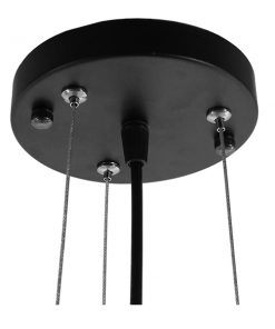 GloboStar® MELISSA 01158 Vintage Κρεμαστό Φωτιστικό Οροφής Μονόφωτο Μαύρο Μεταλλικό με Μπεζ Σχοινί Φ47 x Y70.5cm 17 01158 8