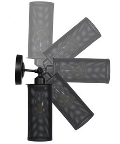 GloboStar® HOLVIA 01160 Vintage Industrial Φωτιστικό Τοίχου Απλίκα Μονόφωτο Μαύρο Μεταλλικό Πλέγμα Φ10 x Μ16 x Π12 x Υ34cm 21 01160 10