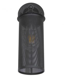 GloboStar® HOLVIA 01160 Vintage Industrial Φωτιστικό Τοίχου Απλίκα Μονόφωτο Μαύρο Μεταλλικό Πλέγμα Φ10 x Μ16 x Π12 x Υ34cm 16 01160 5