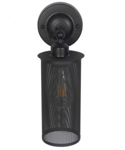 GloboStar® HOLVIA 01160 Vintage Industrial Φωτιστικό Τοίχου Απλίκα Μονόφωτο Μαύρο Μεταλλικό Πλέγμα Φ10 x Μ16 x Π12 x Υ34cm 17 01160 6