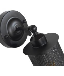 GloboStar® HOLVIA 01160 Vintage Industrial Φωτιστικό Τοίχου Απλίκα Μονόφωτο Μαύρο Μεταλλικό Πλέγμα Φ10 x Μ16 x Π12 x Υ34cm 18 01160 7