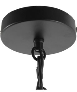 GloboStar® HELIX 01164 Vintage Industrial Κρεμαστό Φωτιστικό Οροφής Πολύφωτο Μαύρο Μεταλλικό Πλέγμα Φ46 x Y13cm 18 01164 0010