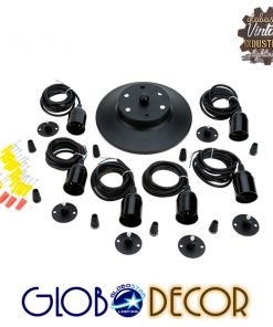 GloboStar® CABLE 01172 Vintage Φωτιστικό Οροφής Πολύφωτο Μαύρο 7 01172 3