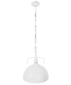 Alternative view of GloboStar® LARKIN 01174 Vintage Κρεμαστό Φωτιστικό Οροφής Μονόφωτο Λευκό Μεταλλικό Καμπάνα Φ31 x Y30cm