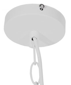 GloboStar® LARKIN 01174 Vintage Κρεμαστό Φωτιστικό Οροφής Μονόφωτο Λευκό Μεταλλικό Καμπάνα Φ31 x Y30cm 14 01174 005