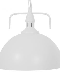 GloboStar® LARKIN 01174 Vintage Κρεμαστό Φωτιστικό Οροφής Μονόφωτο Λευκό Μεταλλικό Καμπάνα Φ31 x Y30cm 11 01174 006