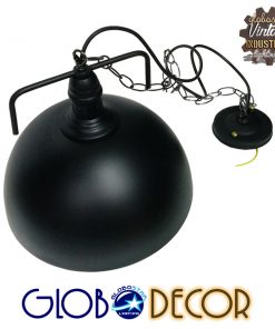 GloboStar® LARKIN 01175 Vintage Κρεμαστό Φωτιστικό Οροφής Μονόφωτο Μαύρο Μεταλλικό Καμπάνα Φ31 x Y30cm 8 01175 1