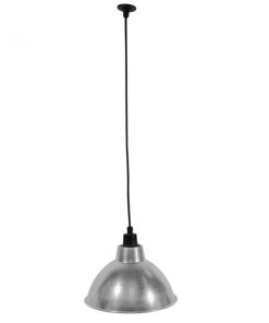 Alternative view of GloboStar® LOUVE 01178 Vintage Industrial Κρεμαστό Φωτιστικό Οροφής Μονόφωτο Ασημί Μεταλλικό Καμπάνα Φ39 x Y32cm