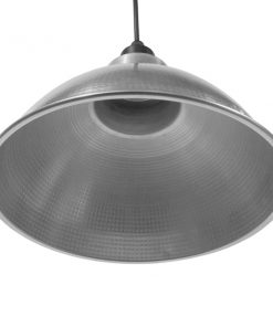 GloboStar® LOUVE 01178 Vintage Industrial Κρεμαστό Φωτιστικό Οροφής Μονόφωτο Ασημί Μεταλλικό Καμπάνα Φ39 x Y32cm 12 01178 3